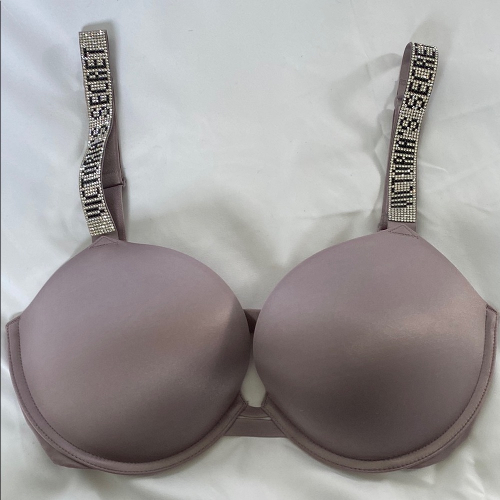 Elegant Mauve Bra with Embellished Straps